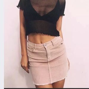 brandy melville corduroy skirt pink